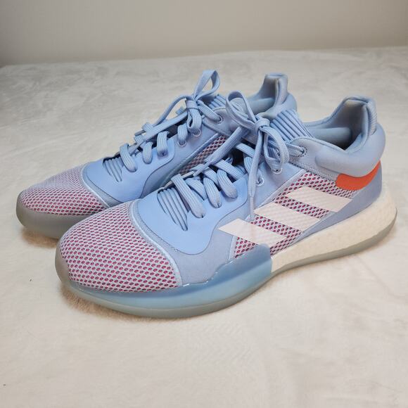 Adidas Marquee Boost Low Glow Blue Mens 14 Baby Blue Orange White Basketball - Picture 3 of 15